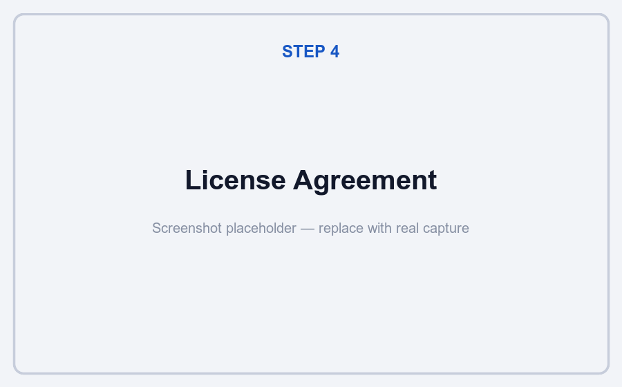 License agreement screen with I Agree button
