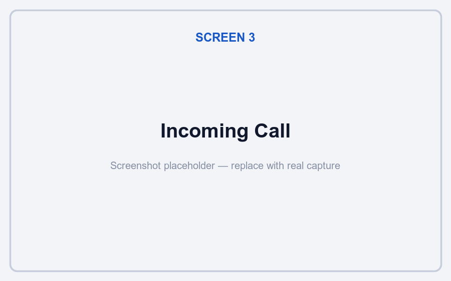 Incoming call screen with Answer and Decline buttons